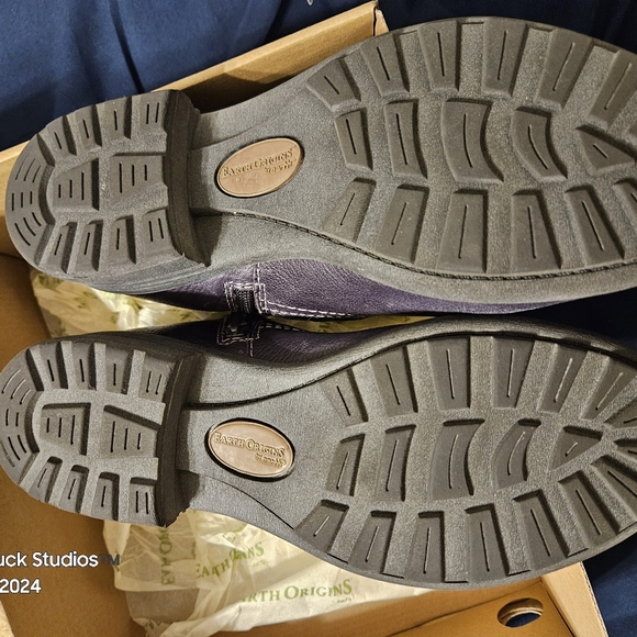 Blue Suede Leather Shorty Ankle Boots Admiral Blue Americana 9 Wide Paris - Picture 8 of 16